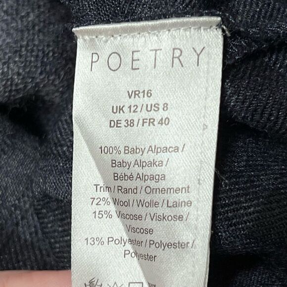 Poetry Grey alpaca Sweater dress with woven plaid trim Womens Sz S - Picture 5 of 7